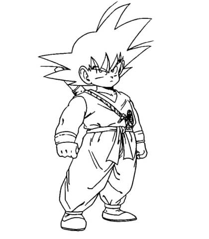 Dibujo de Bebé Goku para Colorear y Imprimir