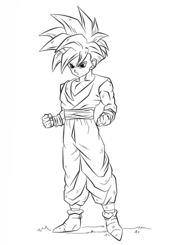 Dibujo de Gohan En Dragón Ball Z para Colorear y Imprimir