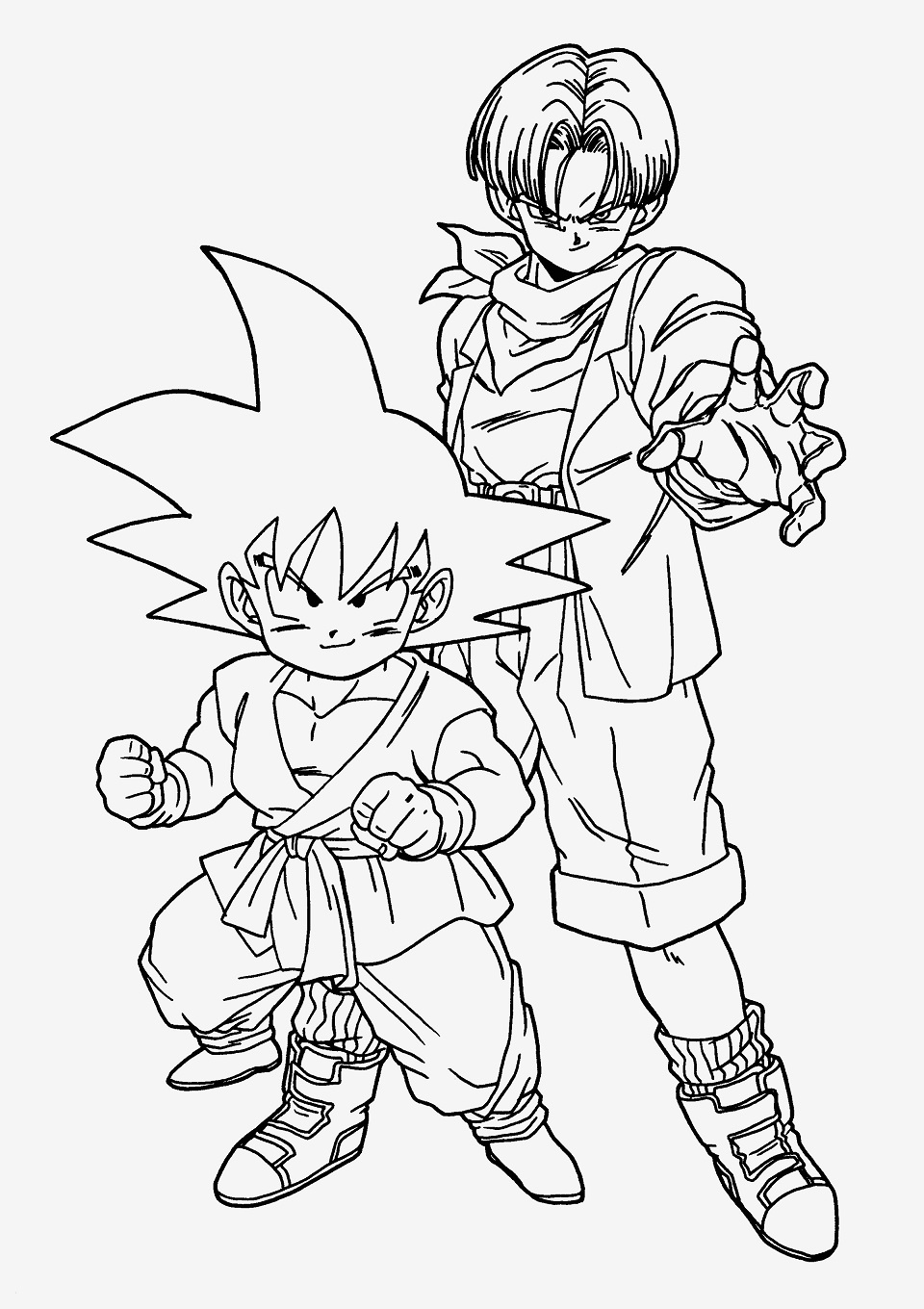 Dibujo de Goten Fresco y Troncos para Colorear y Imprimir
