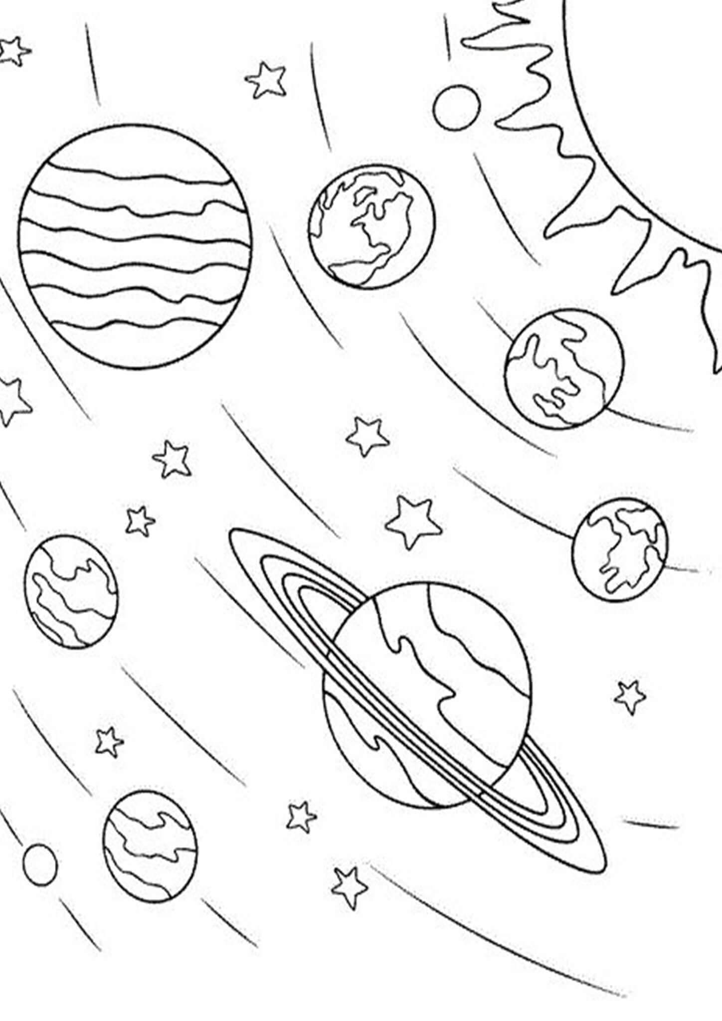 Dibujo de Espacio Basíco para Colorear y Imprimir