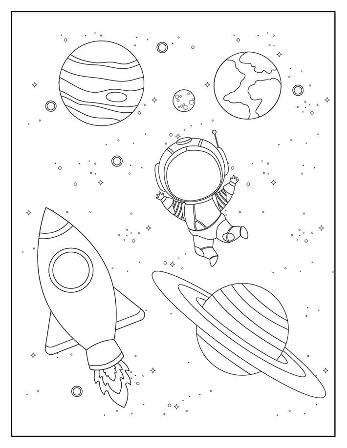 Dibujo de Espacio Educativo y Divertido para Colorear y Imprimir