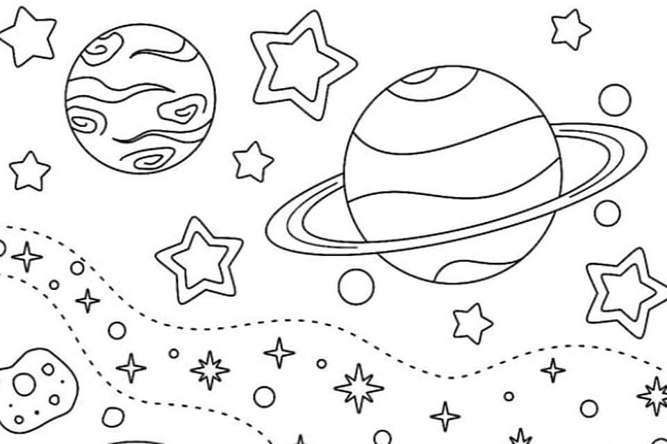 Dibujo de Espacio Exterior para Colorear y Imprimir