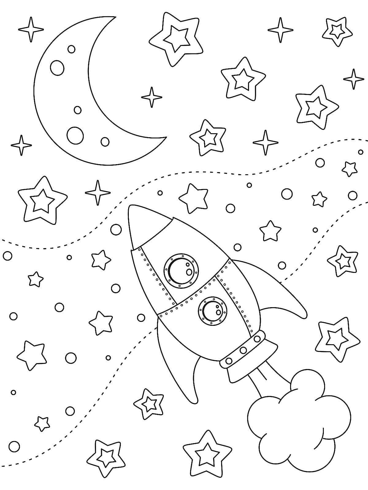 Dibujo de Espacio Impresionante para Colorear y Imprimir