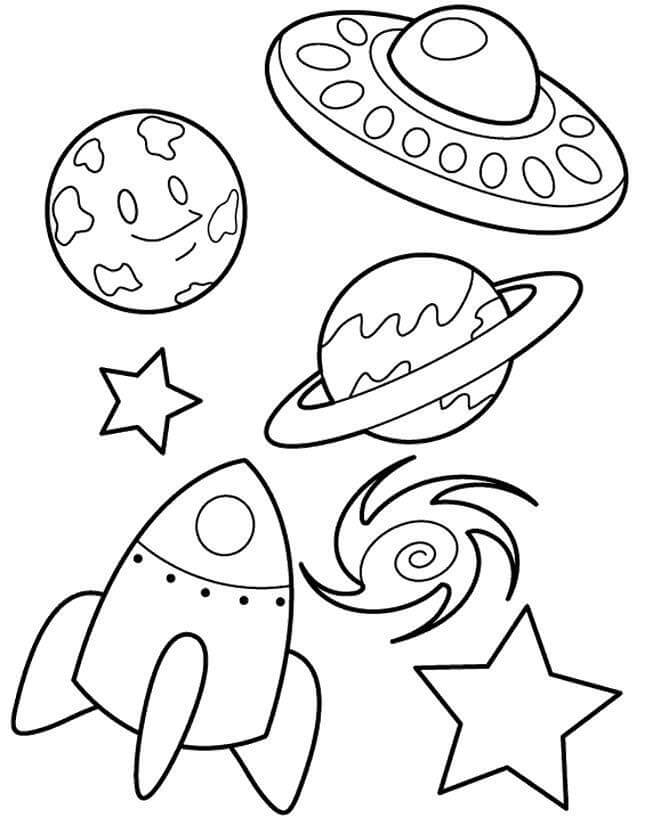 Dibujo de Espacio Sencillo para Colorear y Imprimir