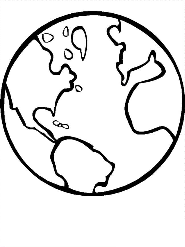 Dibujo de Tierra Espacio Exterior para Colorear y Imprimir