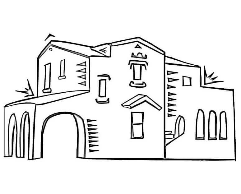 Dibujo de Arquitectura Espanola para Colorear y Imprimir