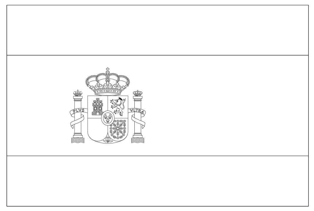 Dibujo de Bandera de España para Colorear y Imprimir