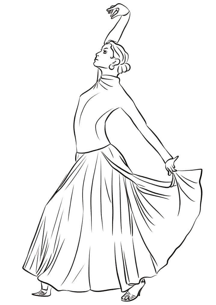 Dibujo de Flamenco para Colorear y Imprimir