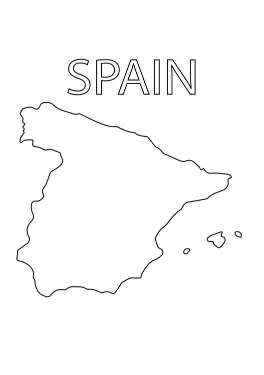 Dibujo de Mapa de España para Colorear y Imprimir