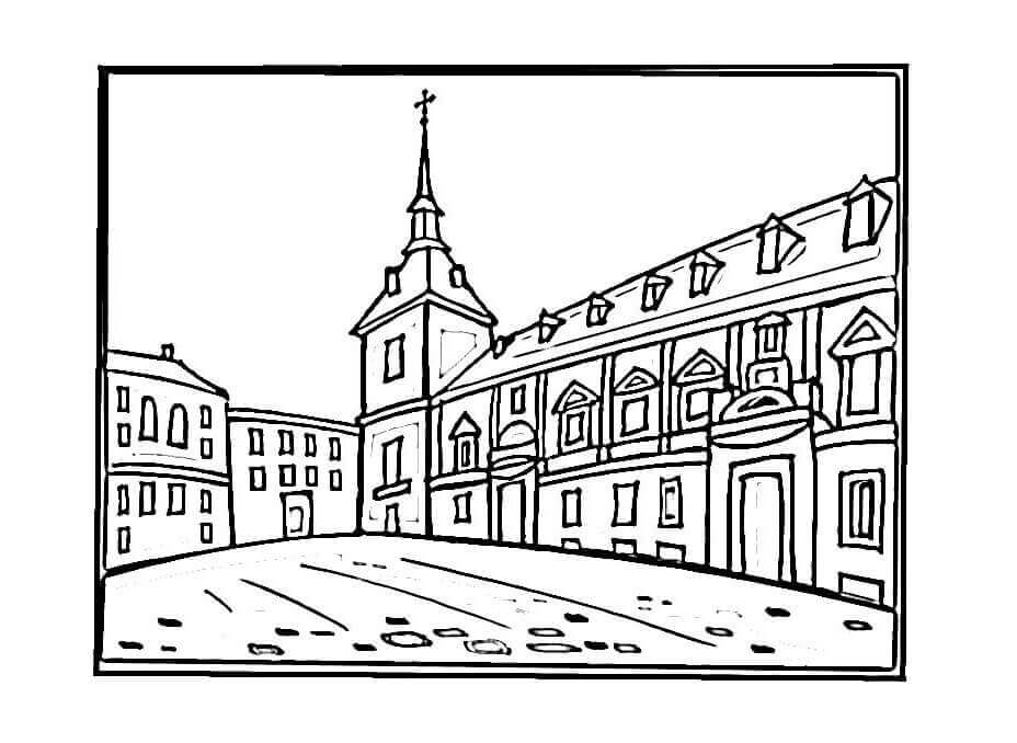 Dibujo de Plaza Mayor para Colorear y Imprimir