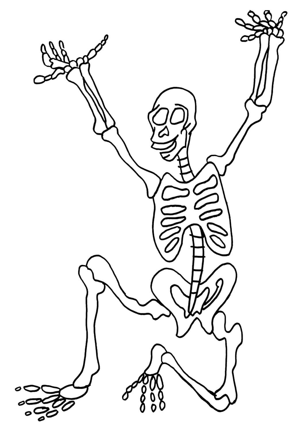 Dibujo de Bonito Esqueleto para Colorear y Imprimir