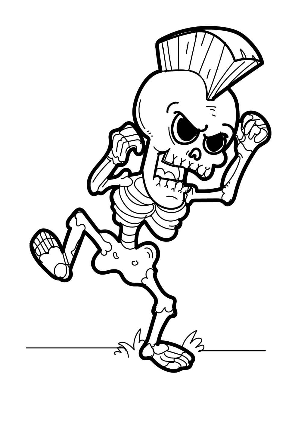 Dibujo de Esqueleto Bailando para Colorear y Imprimir