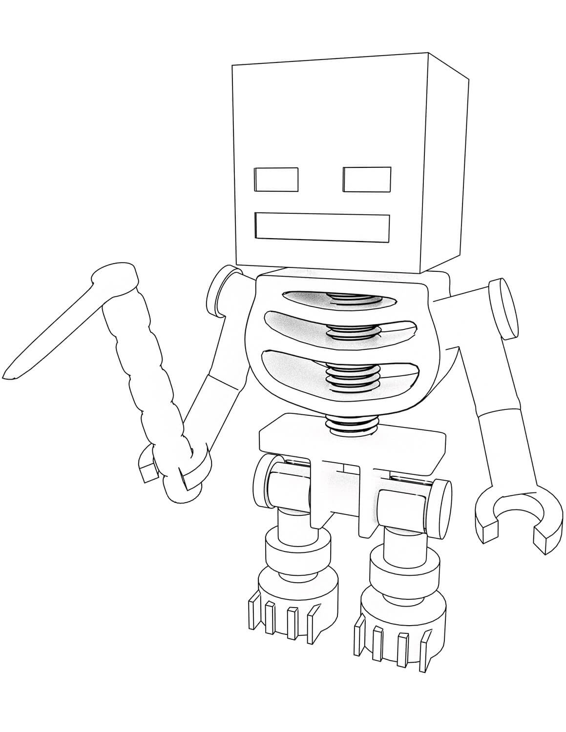 Dibujo de Esqueleto de Lego para Colorear y Imprimir