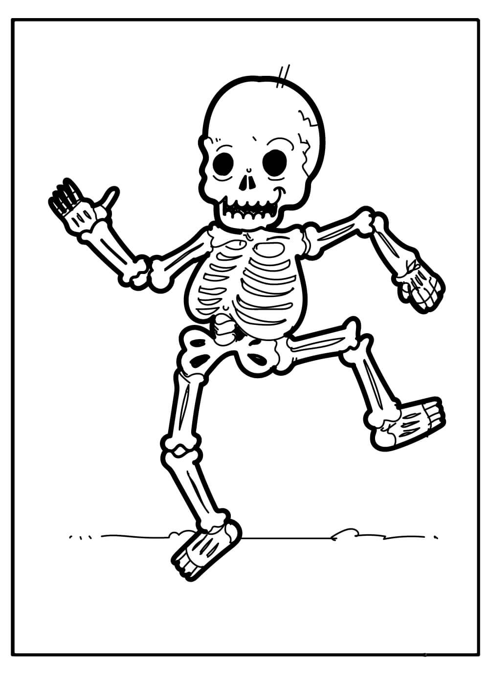 Dibujo de Esqueleto Divertido para Colorear y Imprimir