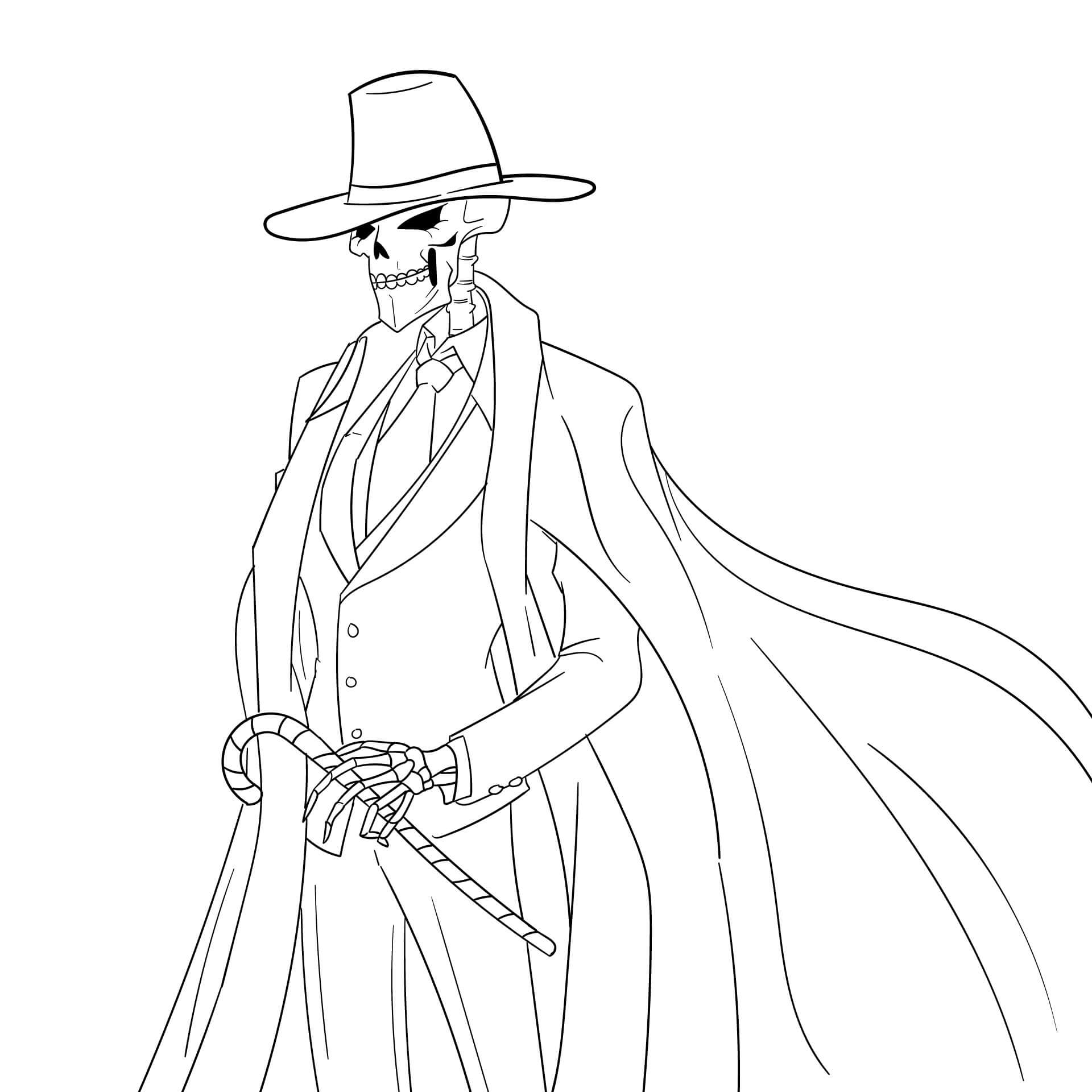 Dibujo de Esqueleto Genial para Colorear y Imprimir