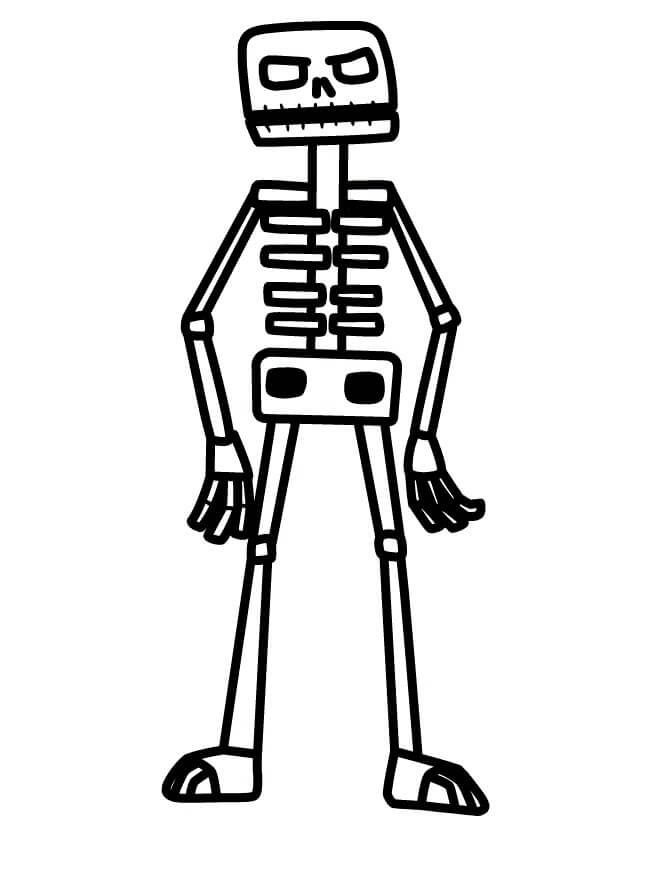 Dibujo de Esqueleto Libre para Colorear y Imprimir