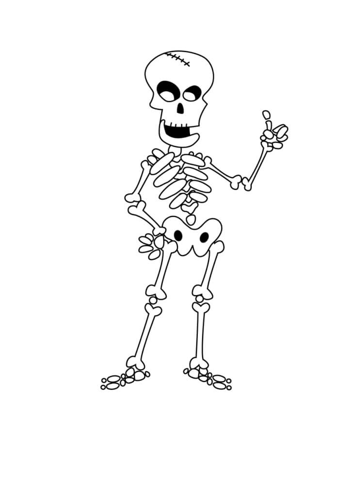 Dibujo de Esqueleto Sencillo para Colorear y Imprimir