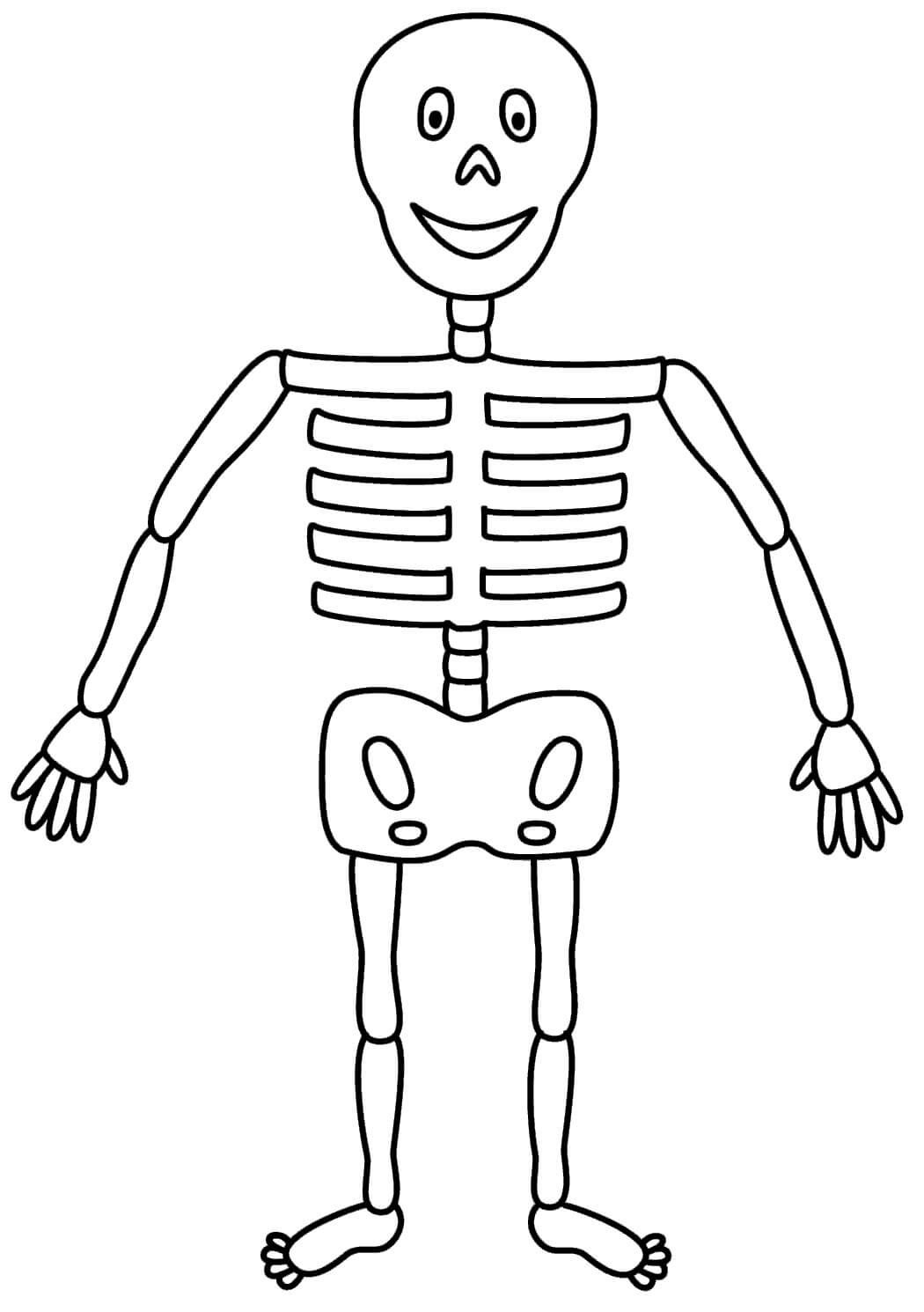 Dibujo de Impresionante Esqueleto para Colorear y Imprimir