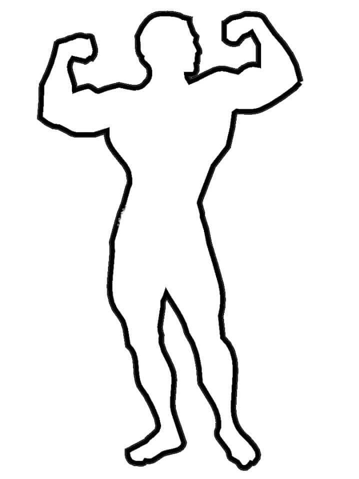 Dibujo de Contorno de Persona Fuerte Fresco para Colorear y Imprimir