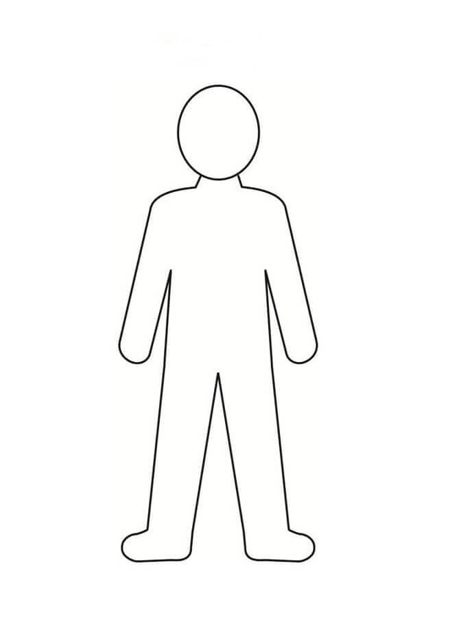 Dibujo de Esquema de La Persona Del Cuerpo para Colorear y Imprimir
