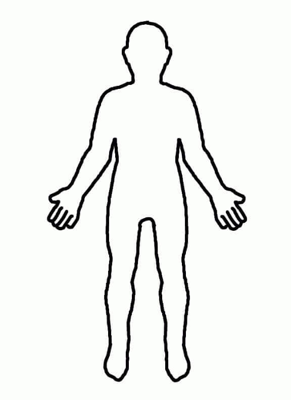 Dibujo de Esquema de Persona Fuerte para Colorear y Imprimir