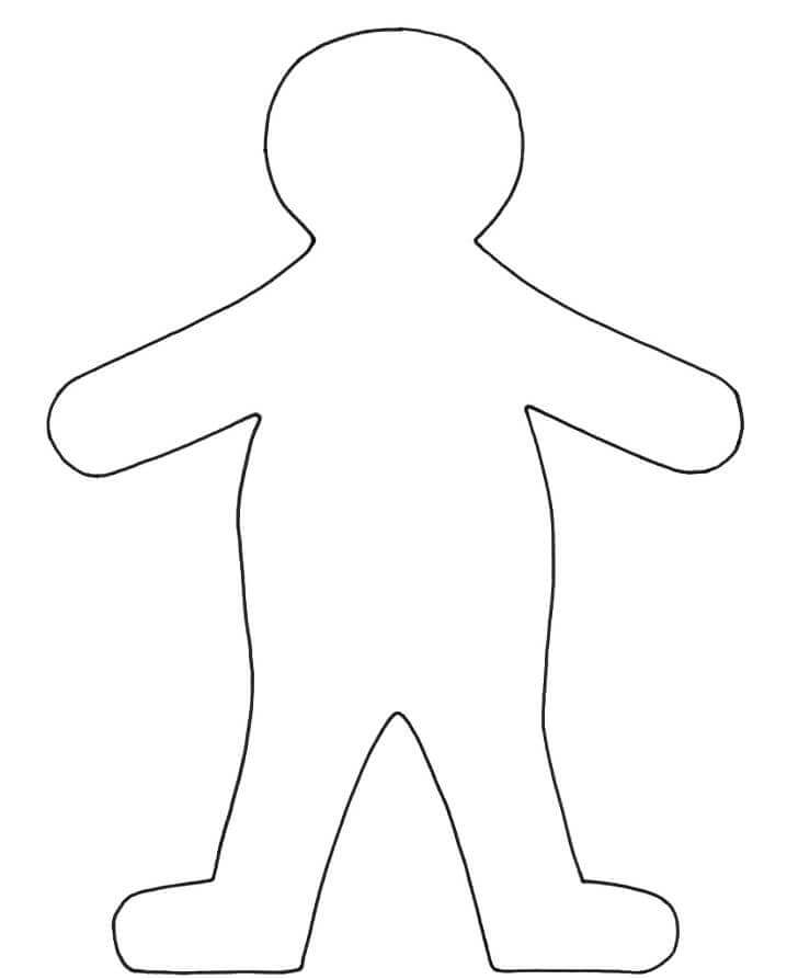 Dibujo de Esquema de Persona Gorda para Colorear y Imprimir