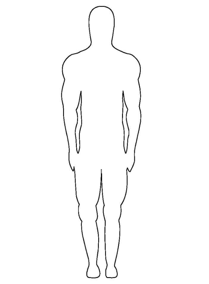 Dibujo de Esquema de Persona Hombre para Colorear y Imprimir
