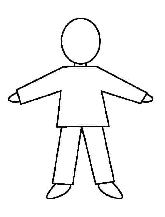 Dibujo de Esquema de Persona Normal para Colorear y Imprimir