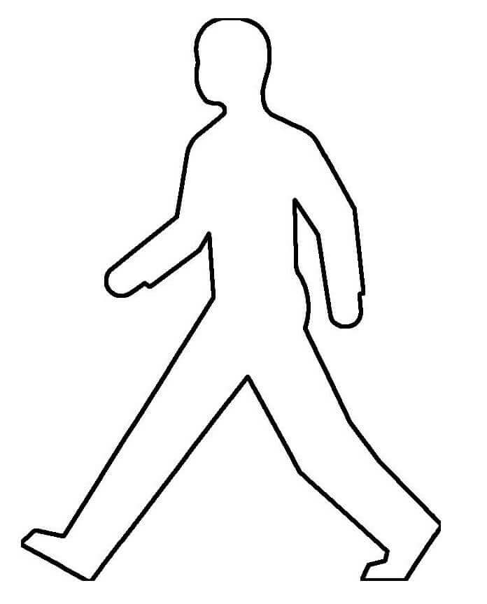 Dibujo de Esquema de Persona que Camina para Colorear y Imprimir