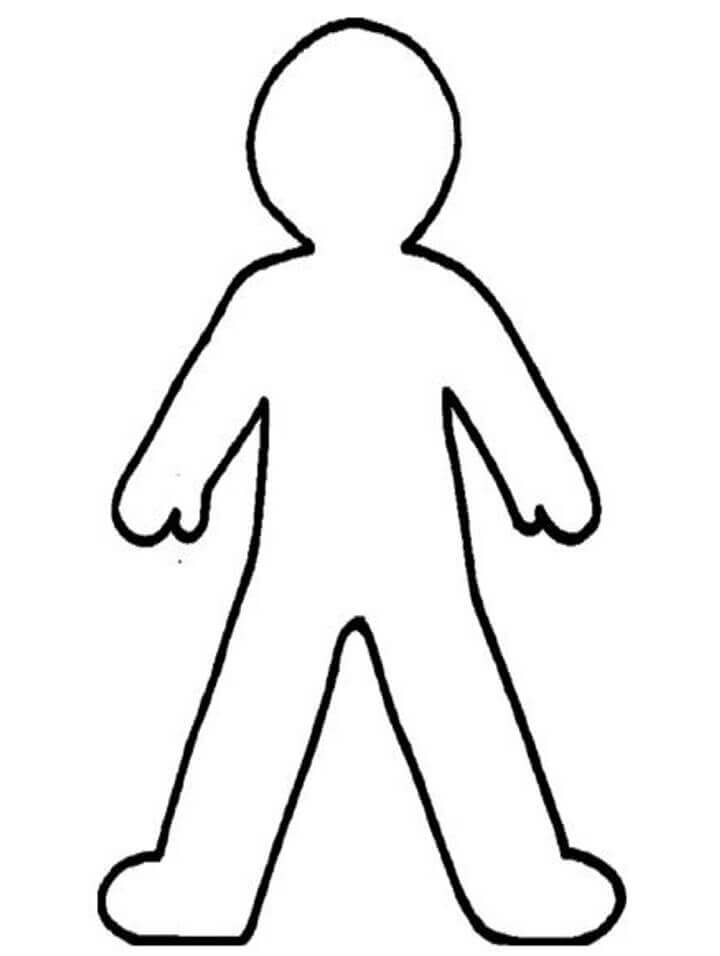 Dibujo de Esquema de Persona Simple para Colorear y Imprimir