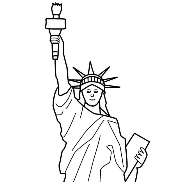 Dibujo de Cien Estatua de La Libertad para Colorear y Imprimir