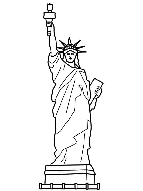 Dibujo de Estatua Básica de La Libertad para Colorear y Imprimir