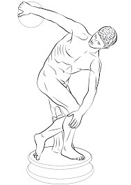 Dibujo de Estatua de Discobolus para Colorear y Imprimir