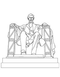 Dibujo de Estatua Del Monumento a Lincoln para Colorear y Imprimir