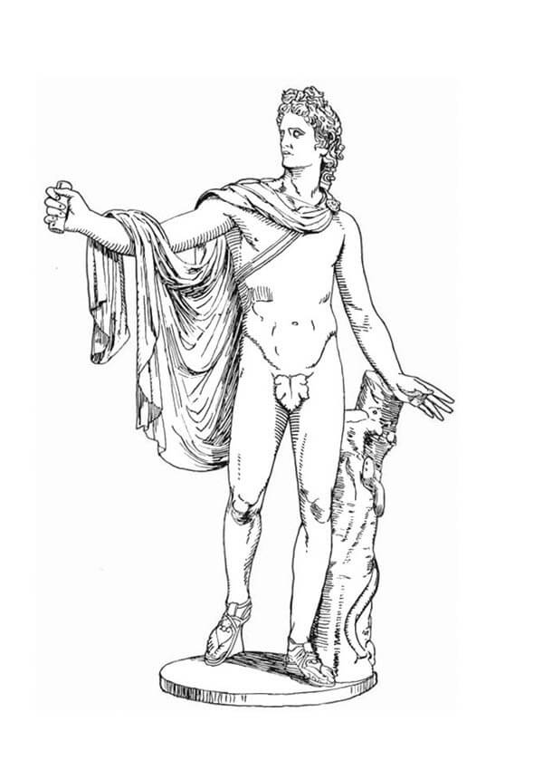 Dibujo de Estatua Romana para Colorear y Imprimir