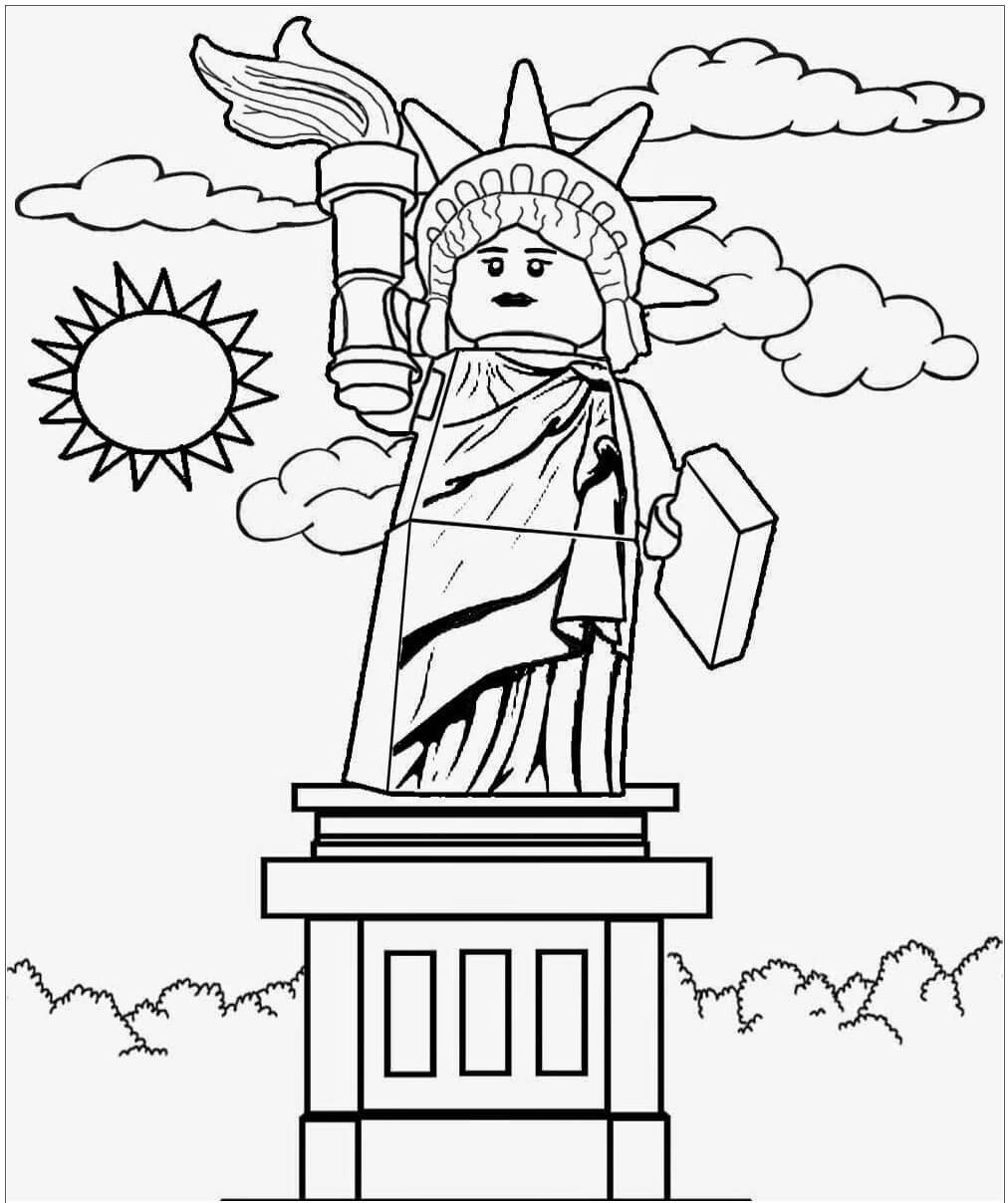 Dibujo de Özgürlük Heykeli Lego City para Colorear y Imprimir