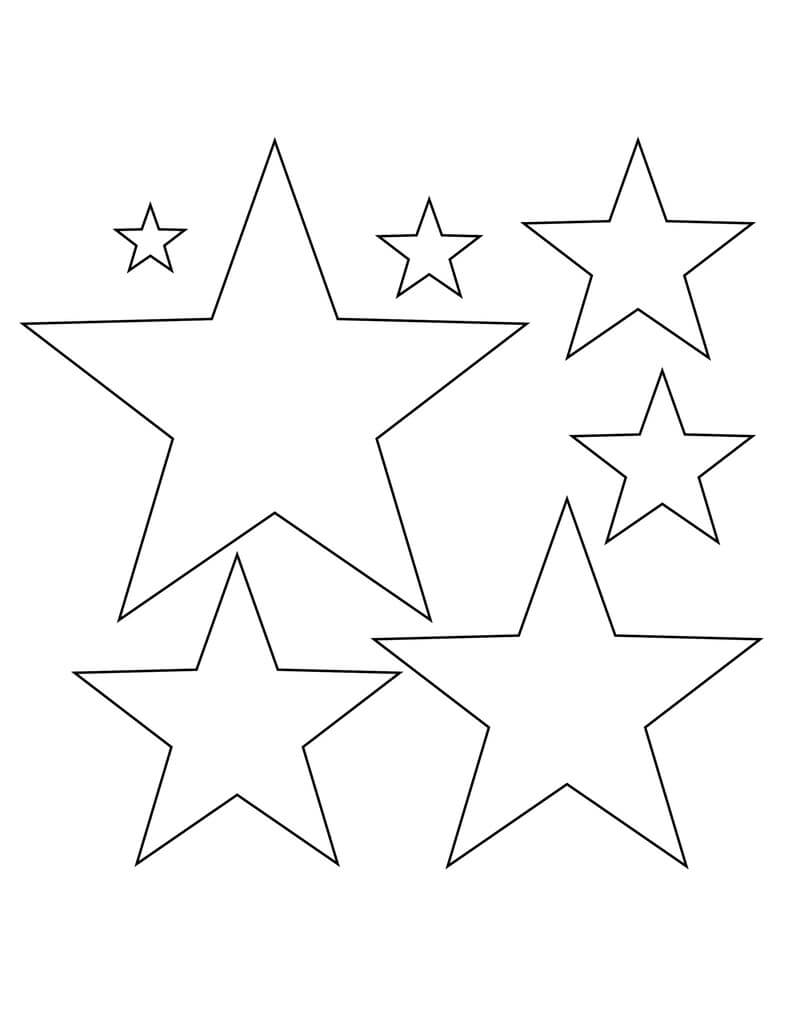 Dibujo de Bonita Estrella para Colorear y Imprimir