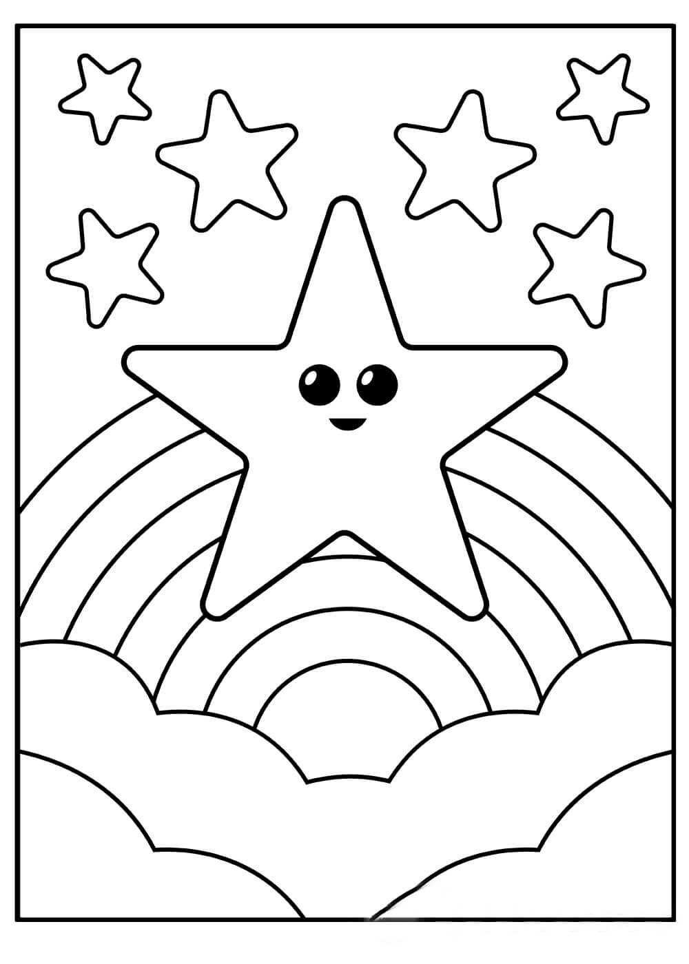 Dibujo de Buena Estrella para Colorear y Imprimir