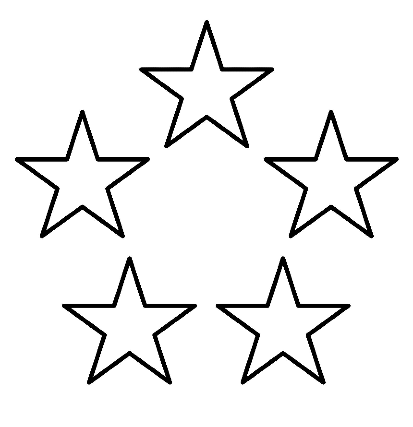 Dibujo de Cinco Estrellas para Colorear y Imprimir