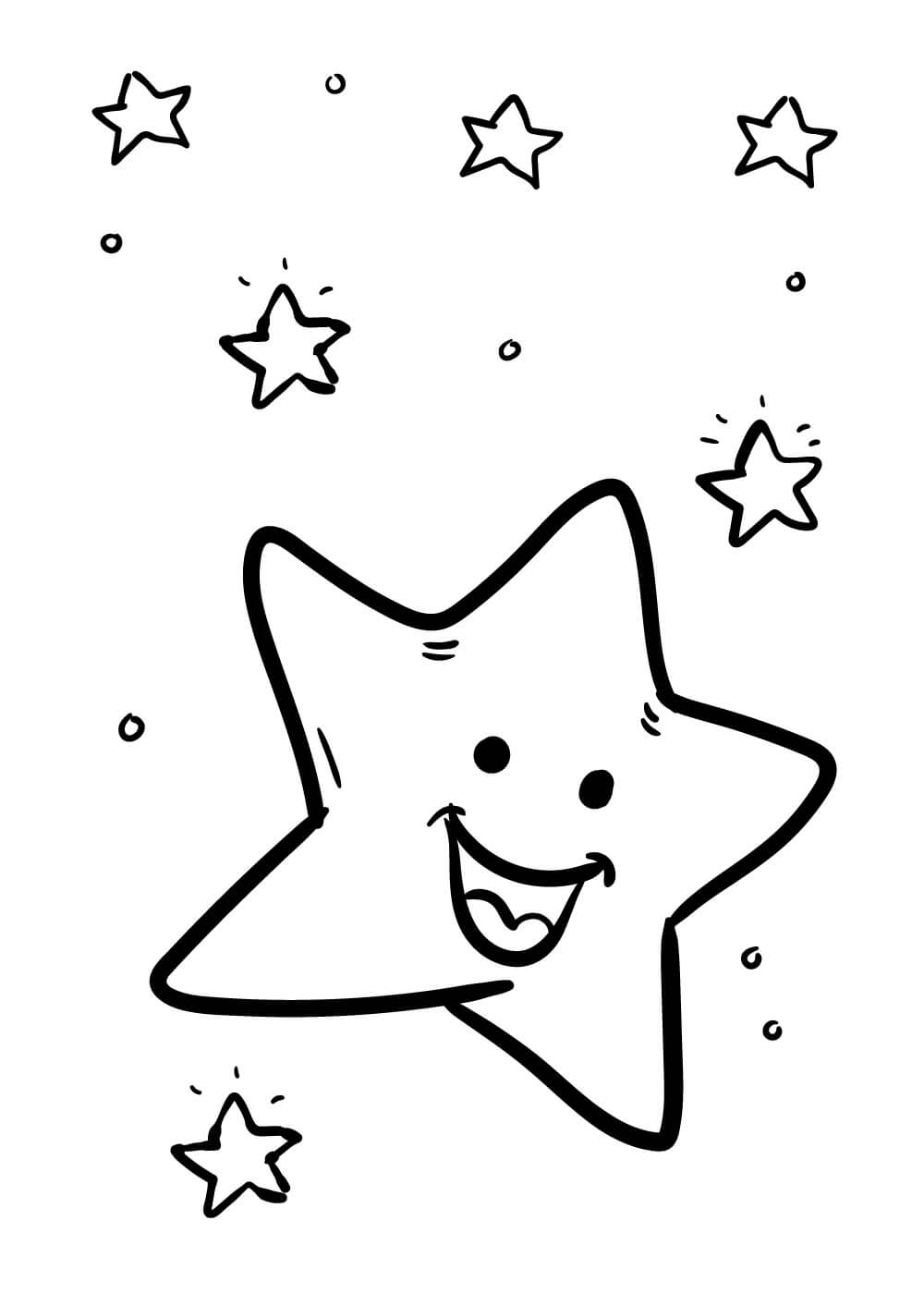 Dibujo de Dibujando Estrellas para Colorear y Imprimir