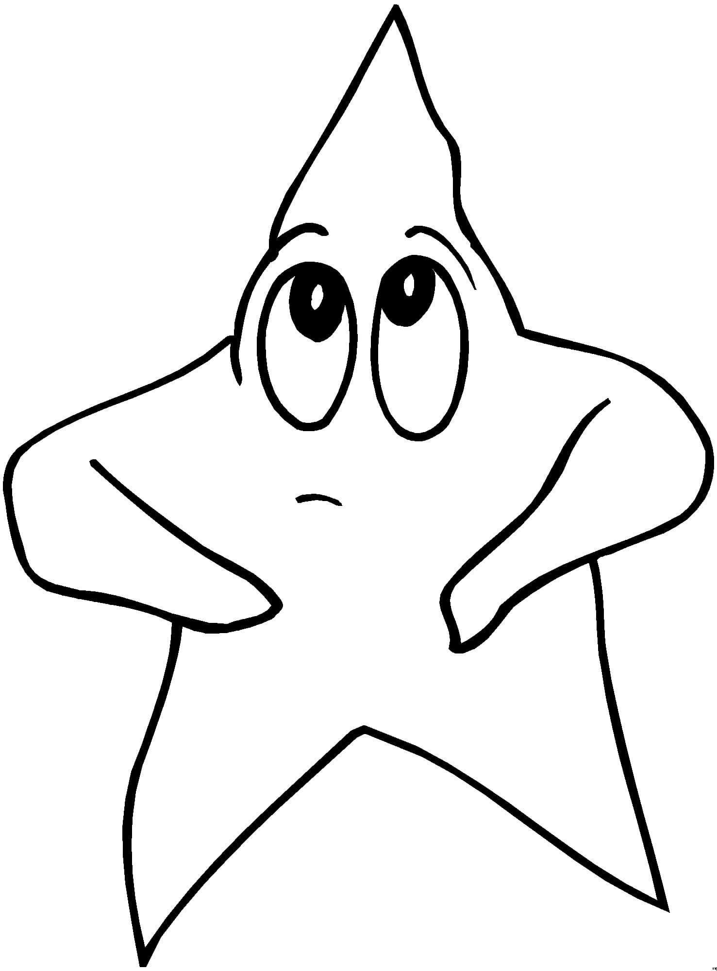 Dibujo de Estrella Animada para Colorear y Imprimir
