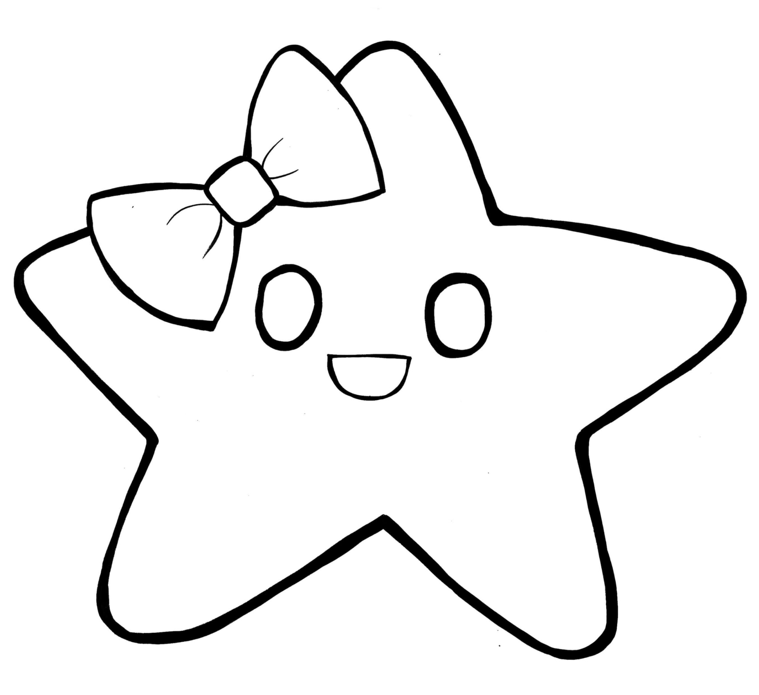 Dibujo de Estrella Con Lazo Scaled para Colorear y Imprimir