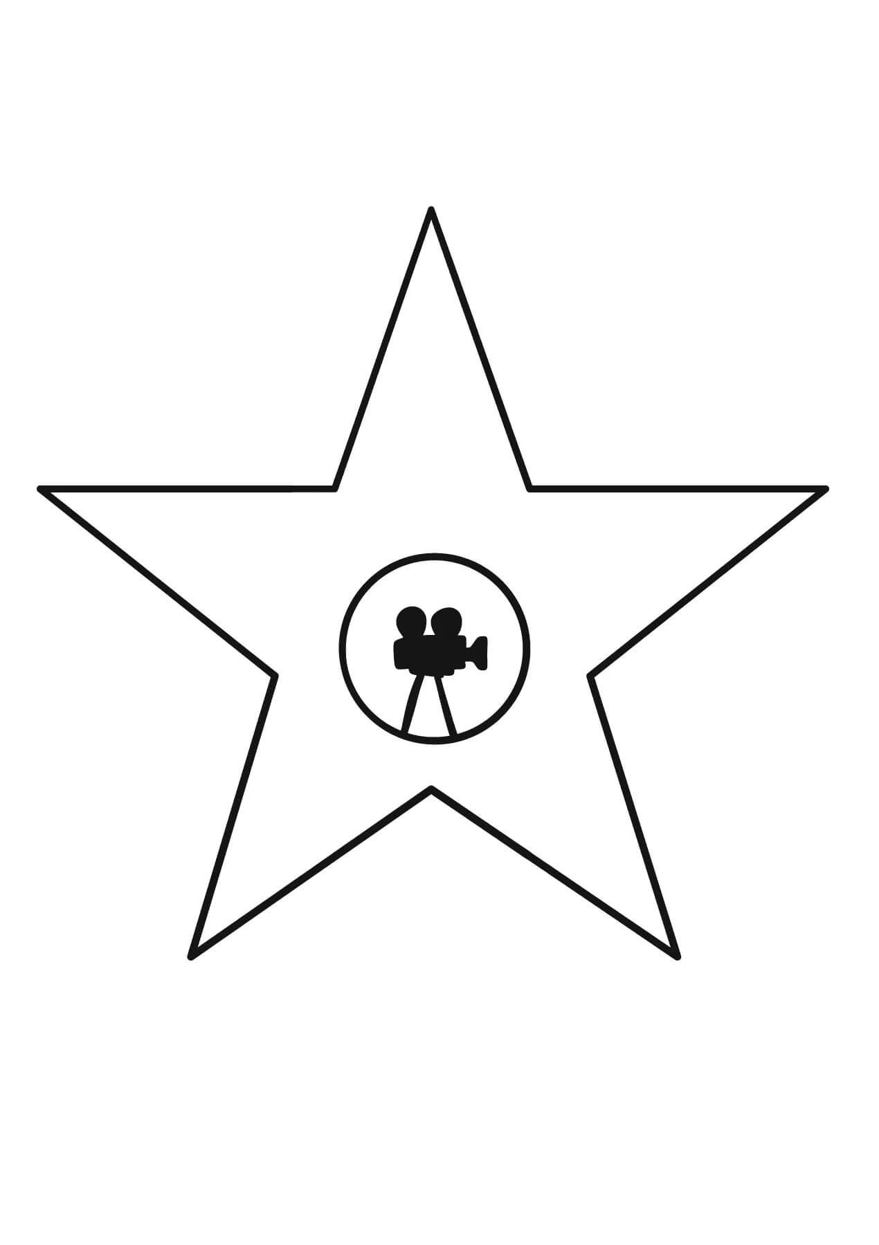 Dibujo de Estrella de Hollywood para Colorear y Imprimir