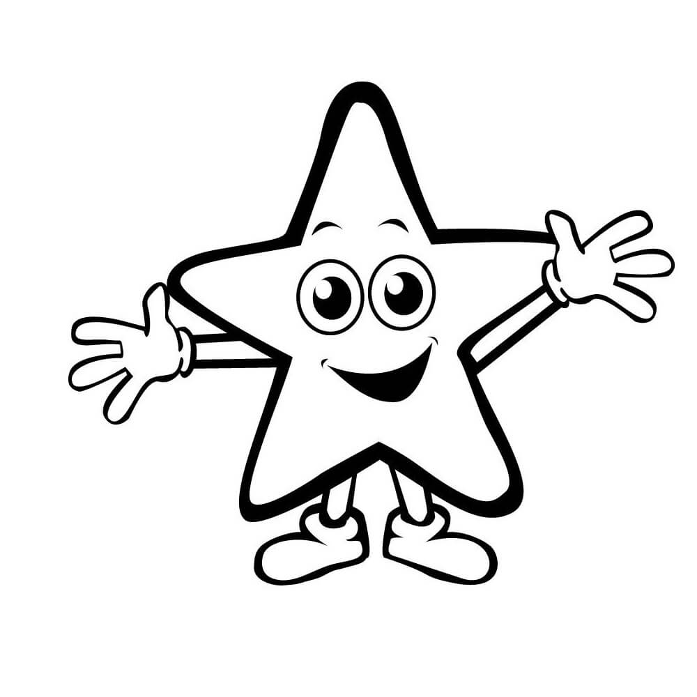 Dibujo de Estrella de La Diversión para Colorear y Imprimir