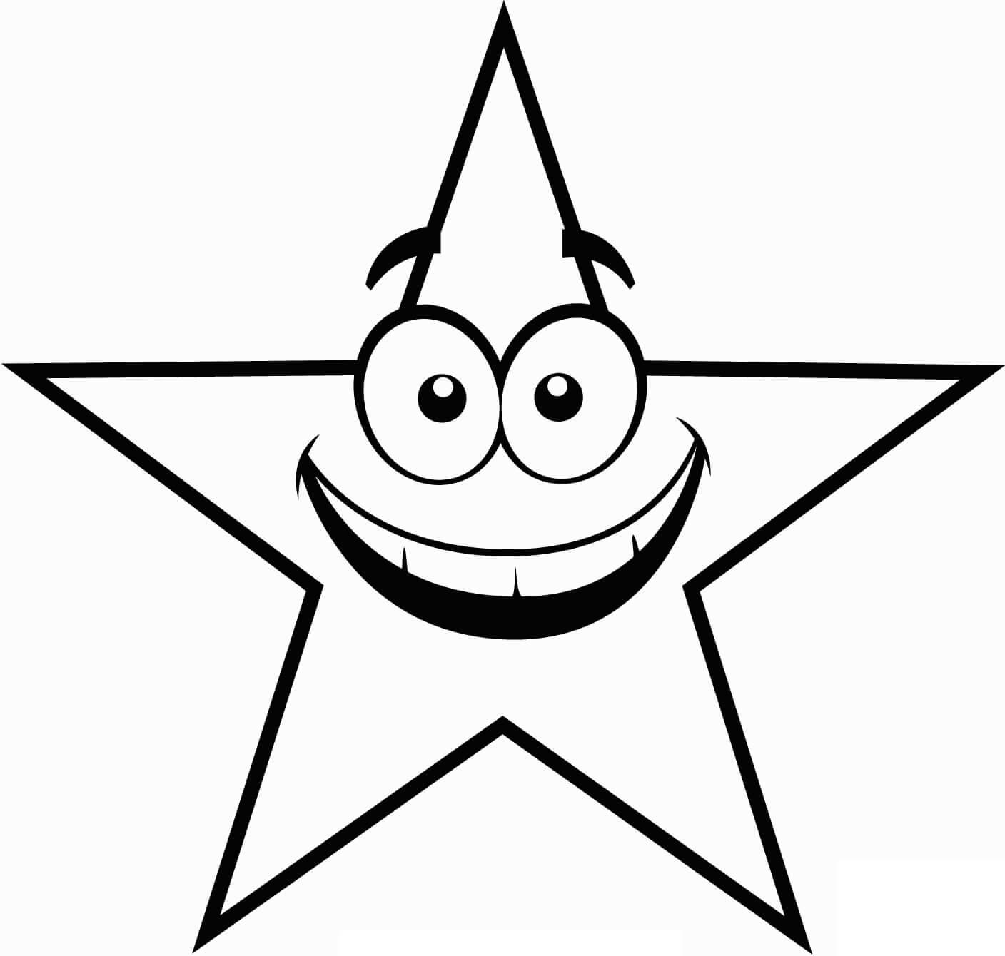 Dibujo de Estrella Divertida para Colorear y Imprimir