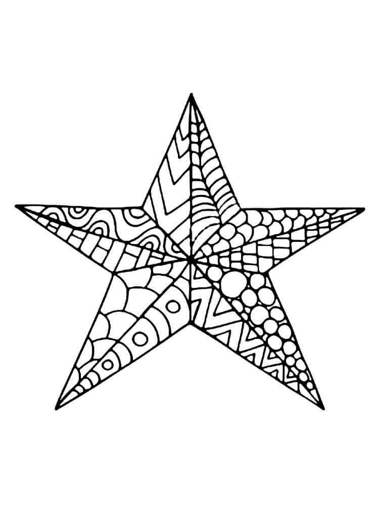Dibujo de Estrella Es para Adultos para Colorear y Imprimir
