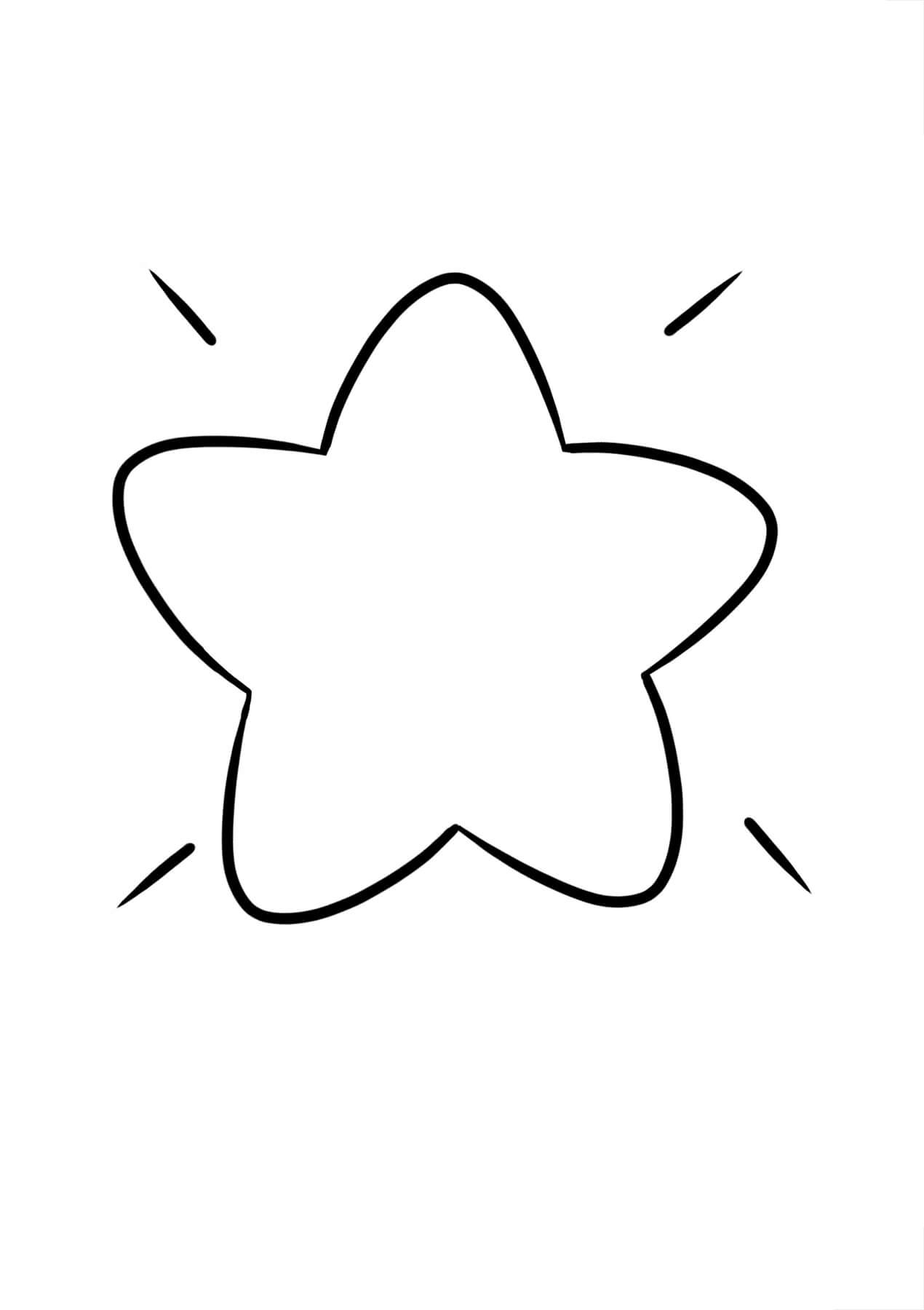 Dibujo de Estrella Fácil para Colorear y Imprimir