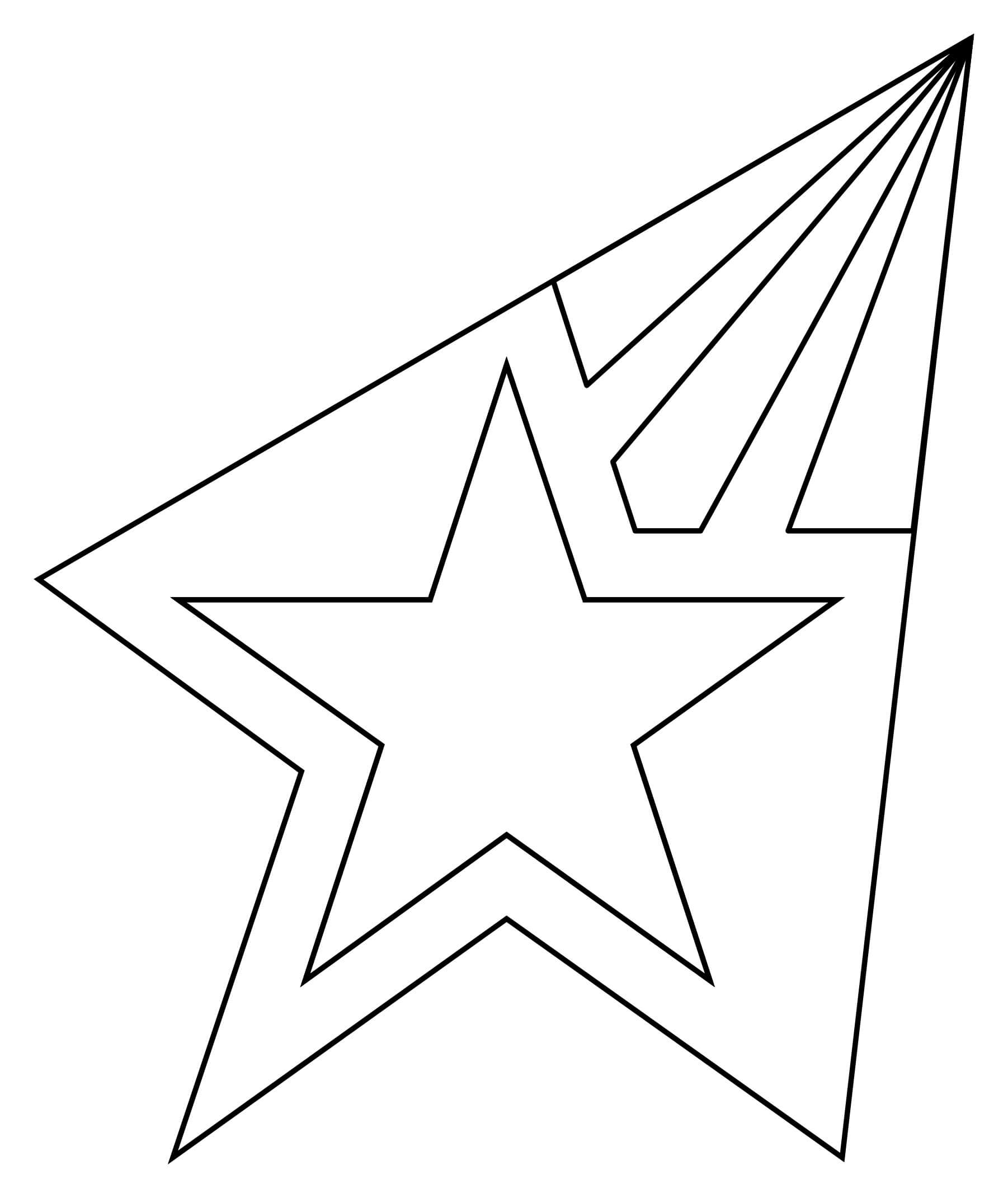 Dibujo de Estrella Fugaz Básica para Colorear y Imprimir