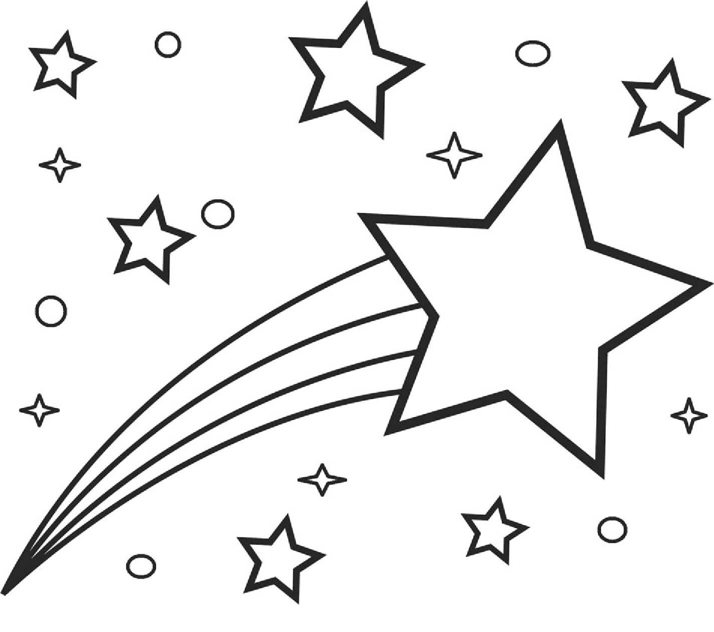 Dibujo de Estrella Fugaz para Colorear y Imprimir