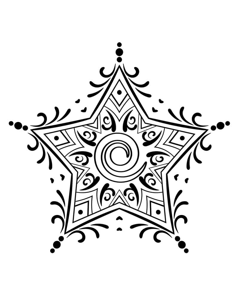 Dibujo de Estrella Perfecta para Colorear y Imprimir